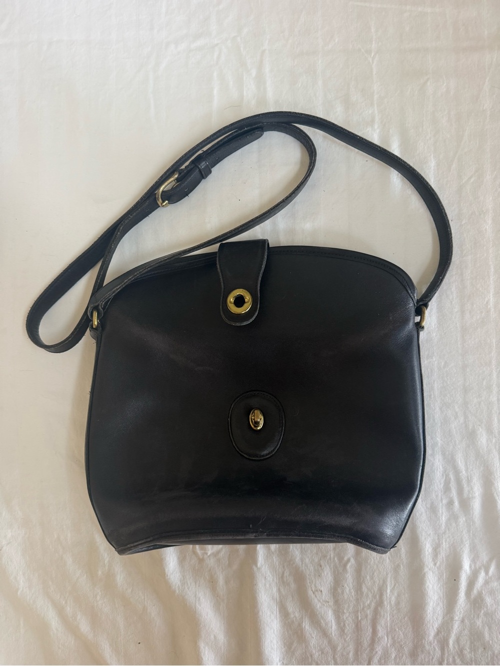 Rare Vintage COACH Nottingham Binocular Crossbody Bag Purse Black Leather 9948 - Picture 3 of 5